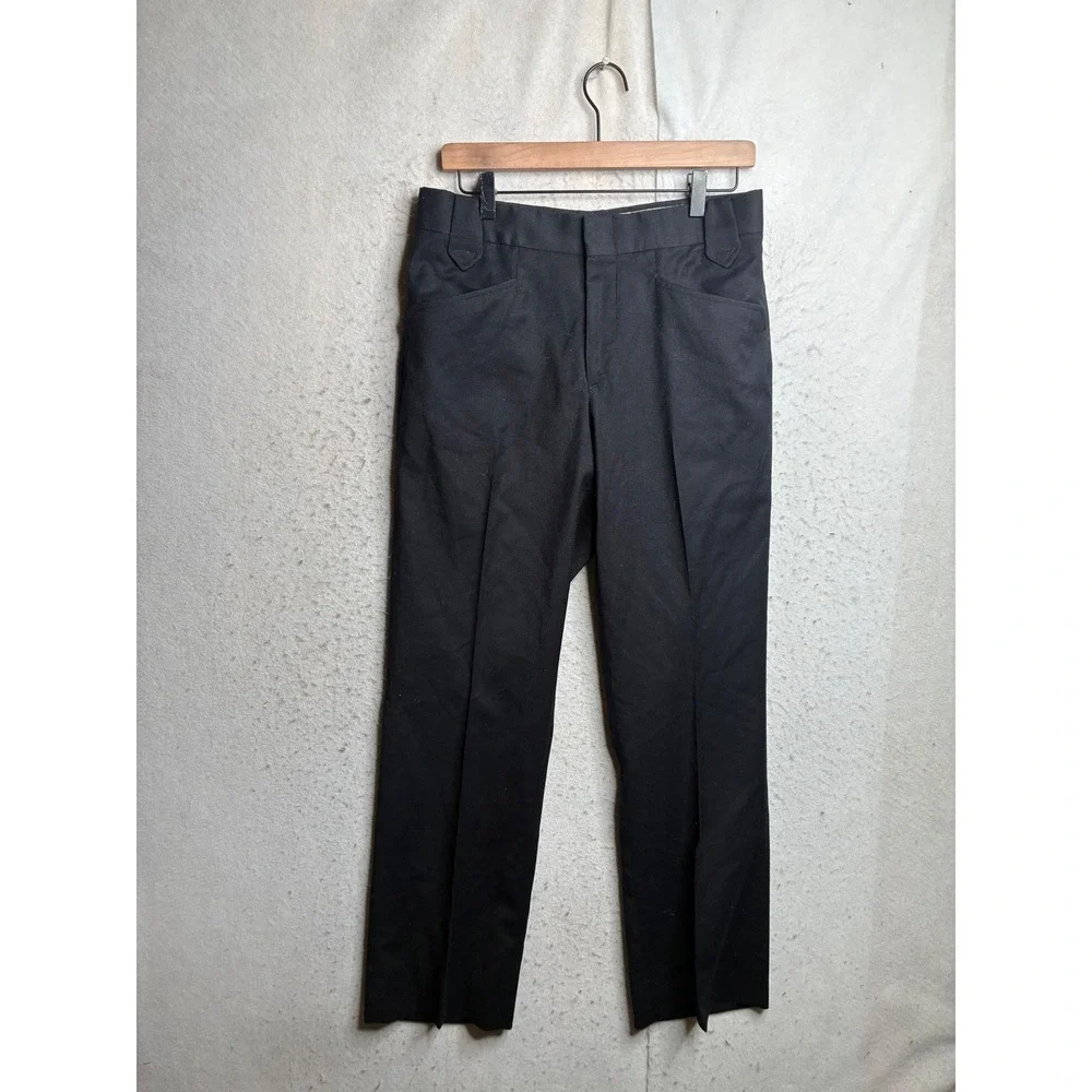 Vintage Pendleton Pure Virgin Wool Trousers Black Straight Leg Pants Mens 32